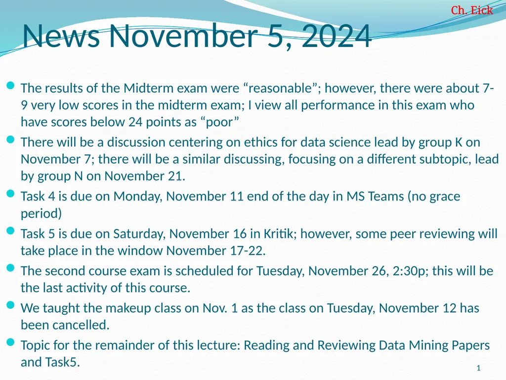 News November 5, 2024 The results of the Midterm - slide 1 of 13