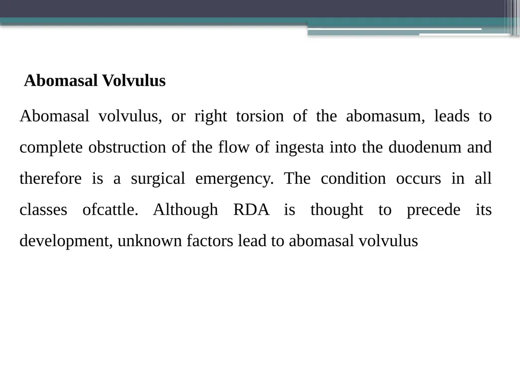 Abomasal Displacement and Volvulus By Dr. Hussein - slide 14 of 16