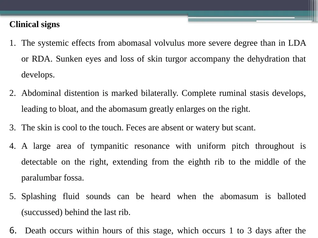 Abomasal Displacement and Volvulus By Dr. Hussein - slide 15 of 16