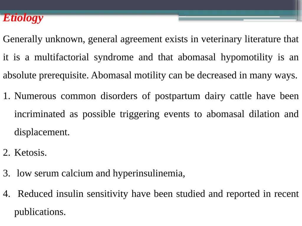 Abomasal Displacement and Volvulus By Dr. Hussein - slide 2 of 16