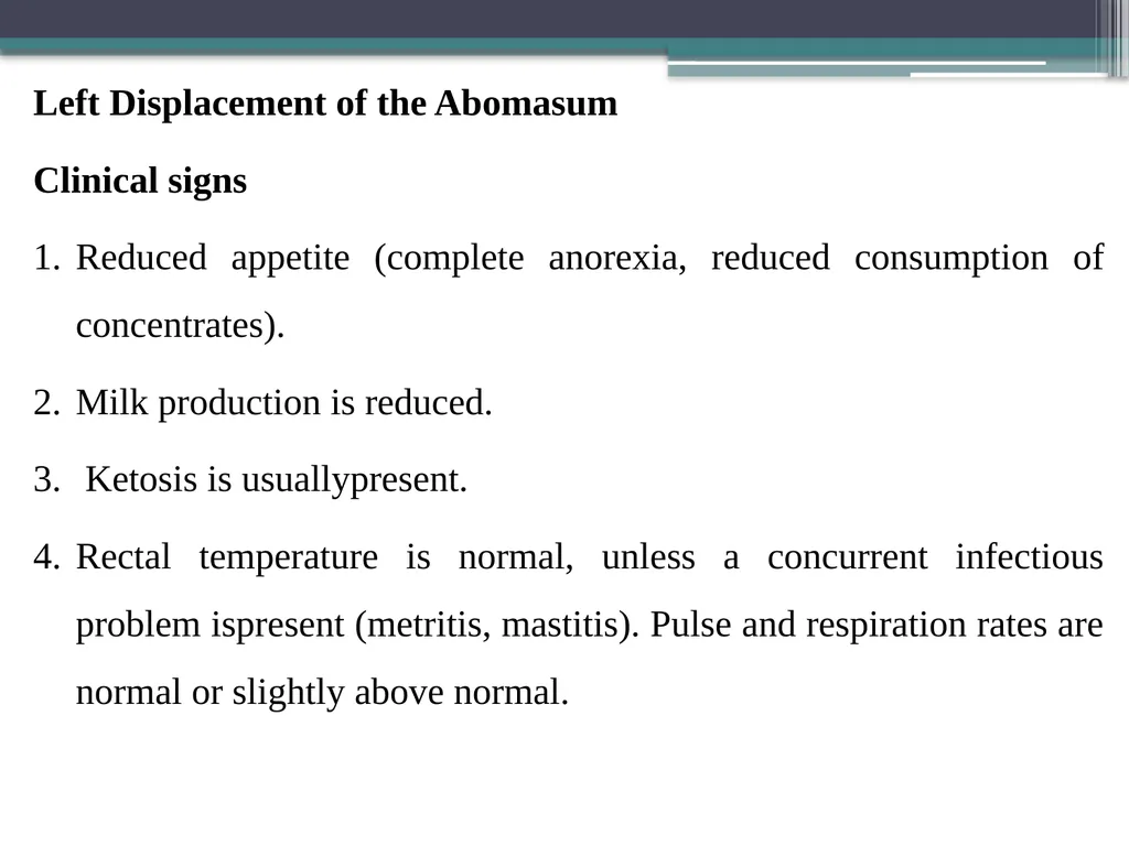 Abomasal Displacement and Volvulus By Dr. Hussein - slide 5 of 16