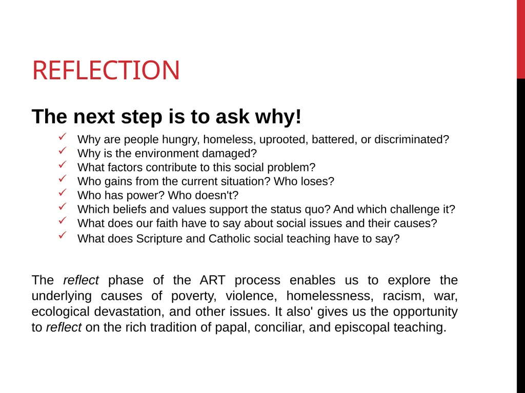 THE ART OF SOCIAL JUSTICE Catholic Social Justice - slide 8 of 10