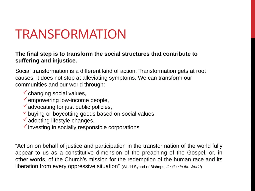 THE ART OF SOCIAL JUSTICE Catholic Social Justice - slide 9 of 10