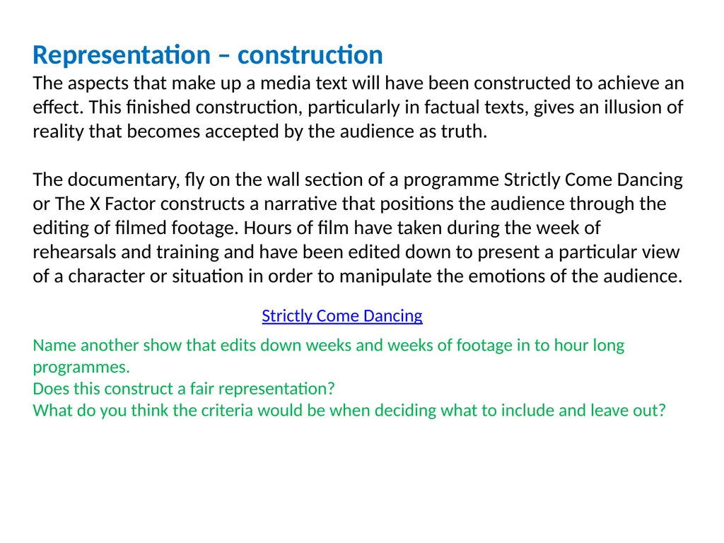 REPRESENTATION What do we mean by REPRESENTATION? - slide 7 of 11