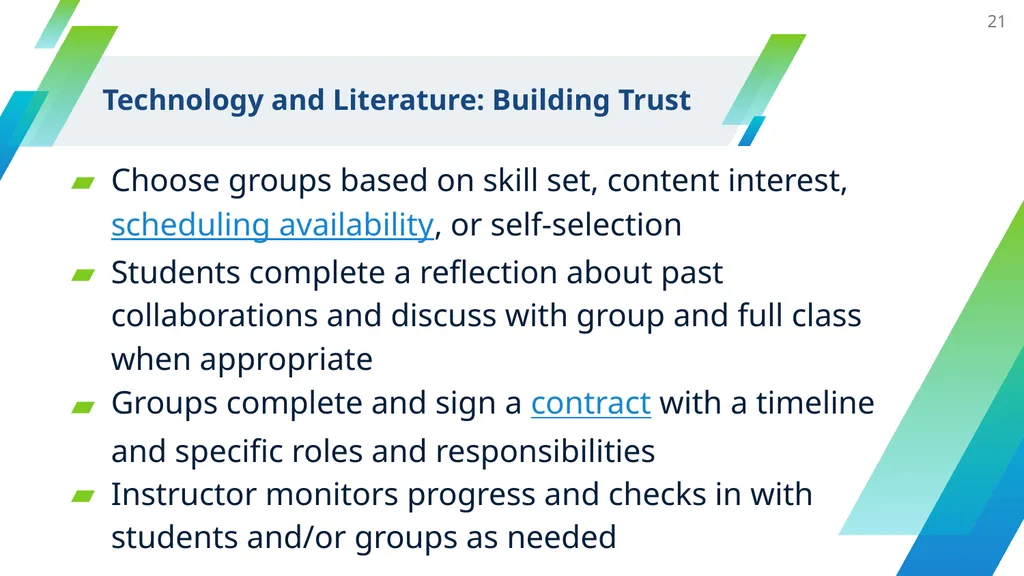 Collaborative Work and Group Project Design - slide 21 of 35