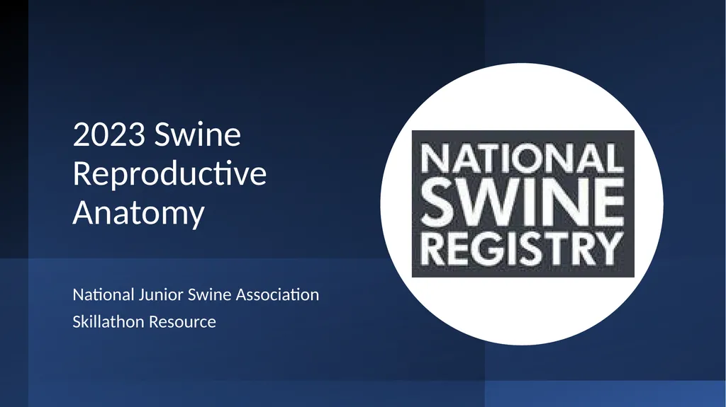 2023 Swine Reproductive Anatomy National Junior - slide 1 of 33