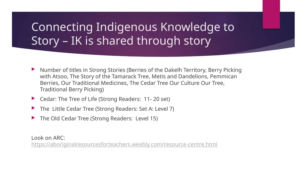 Connecting Indigenous Knowledge and Outdoor - slide 13 of 27
