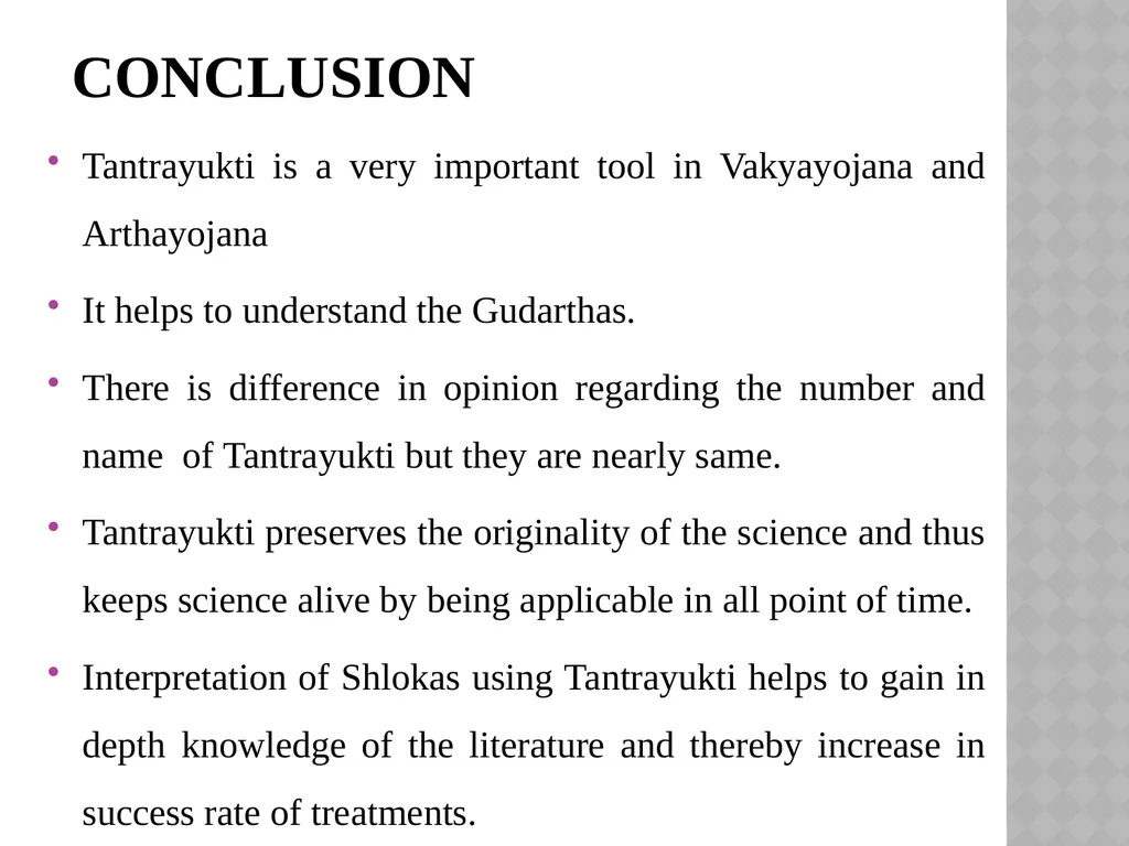 TANTRAYUKTI And ITS APPLICATION IN THE - slide 103 of 105