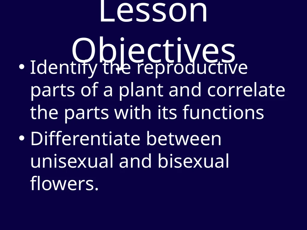 Parts Of A Flower- Structure and Function - slide 2 of 11