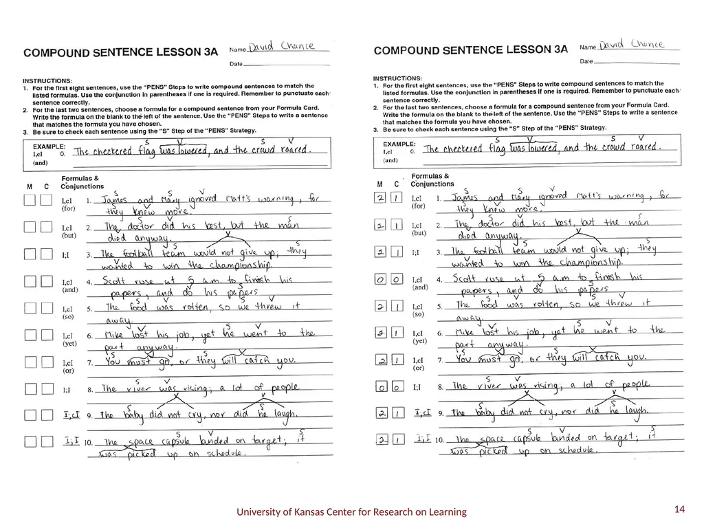 Compound Sentence 1 A compound sentence has two or - slide 14 of 29