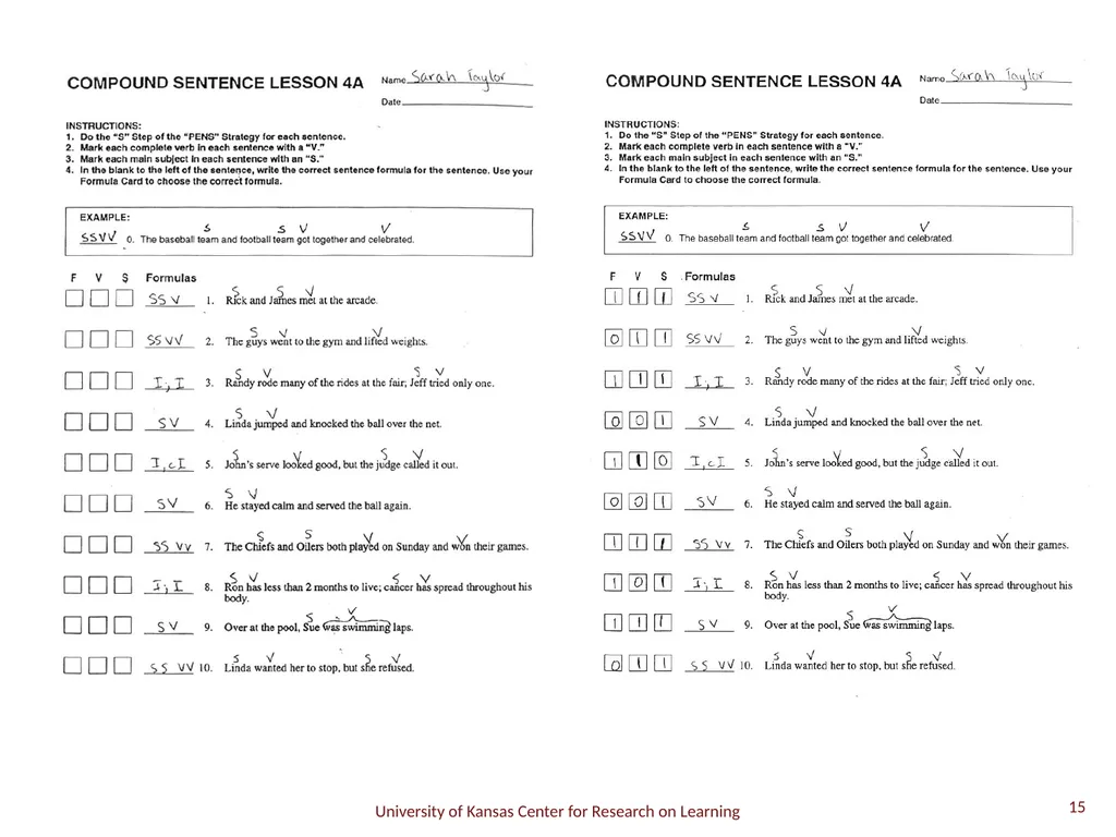 Compound Sentence 1 A compound sentence has two or - slide 15 of 29
