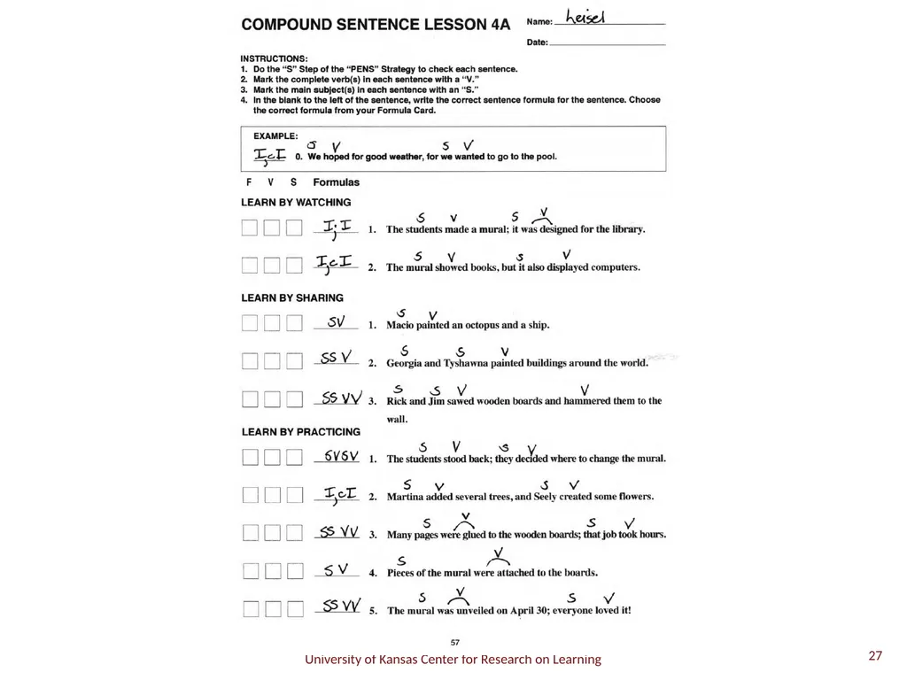 Compound Sentence 1 A compound sentence has two or - slide 27 of 29