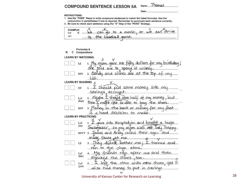 Compound Sentence 1 A compound sentence has two or - slide 28 of 29