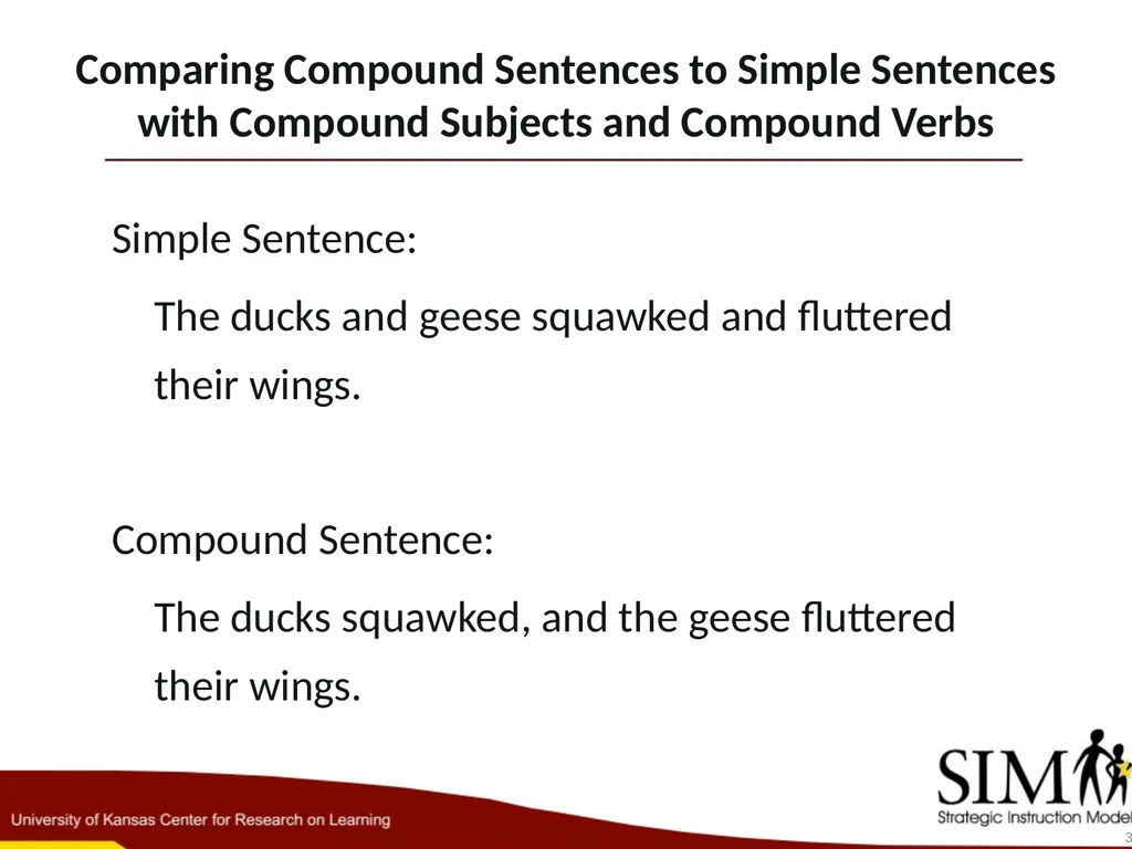 Compound Sentence 1 A compound sentence has two or - slide 3 of 29