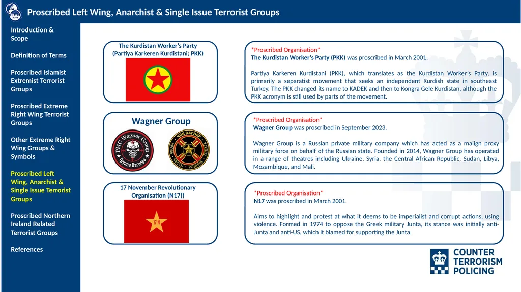 SO15 Counter Terrorism Command PROSCRIBED AND - slide 12 of 15