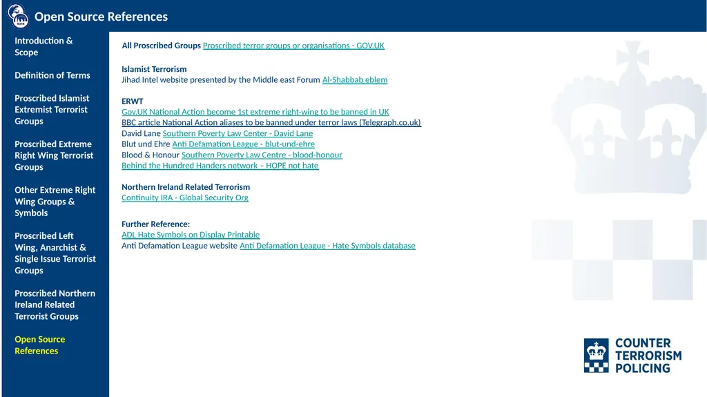 SO15 Counter Terrorism Command PROSCRIBED AND - slide 15 of 15