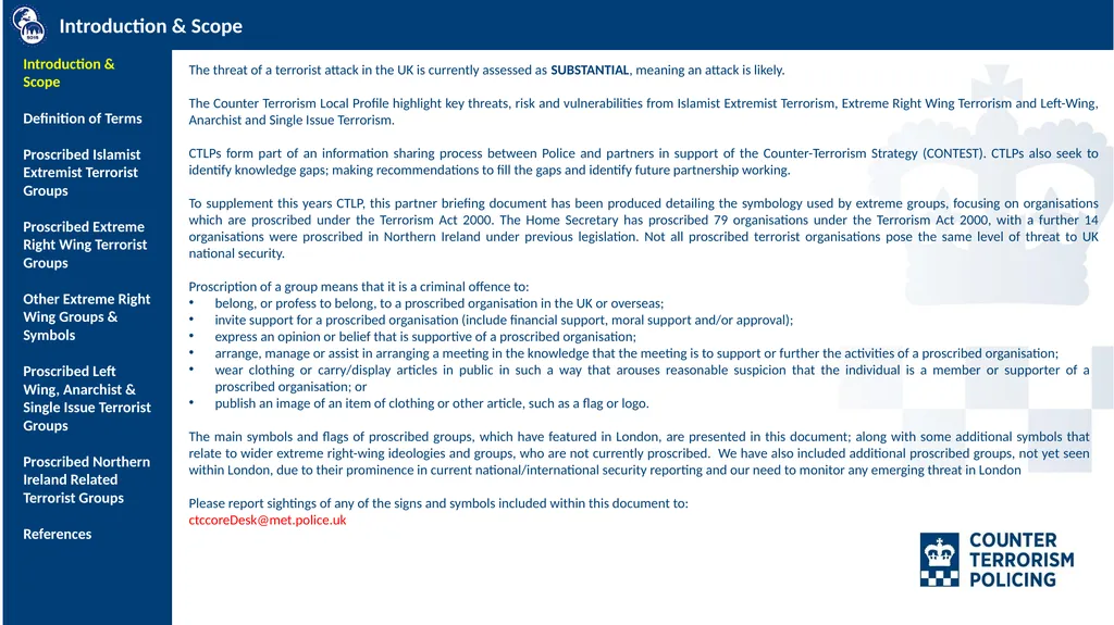 SO15 Counter Terrorism Command PROSCRIBED AND - slide 2 of 15