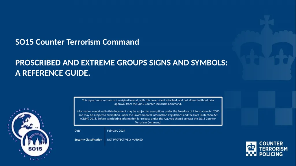 SO15 Counter Terrorism Command PROSCRIBED AND - slide 1 of 15