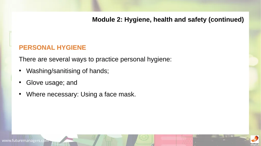 Hospitality Studies Grade 9 www.futuremanagers.com - slide 15 of 63