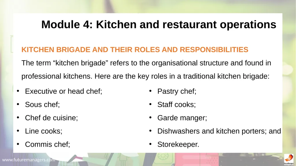 Hospitality Studies Grade 9 www.futuremanagers.com - slide 26 of 63