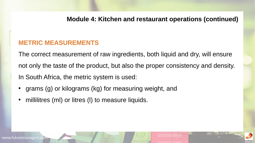 Hospitality Studies Grade 9 www.futuremanagers.com - slide 29 of 63