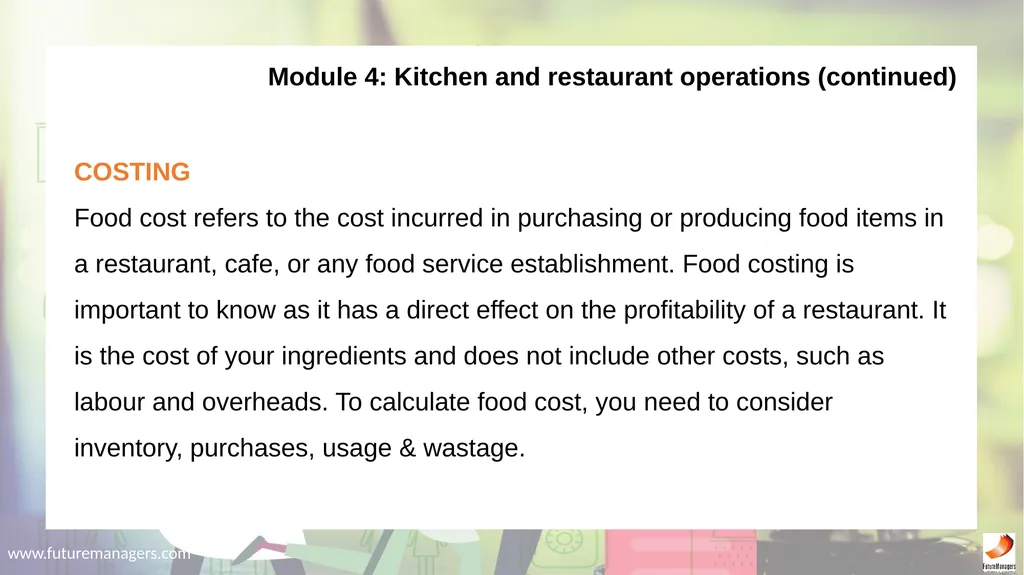 Hospitality Studies Grade 9 www.futuremanagers.com - slide 30 of 63