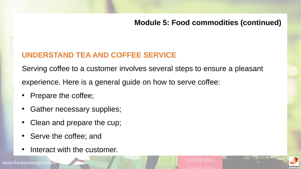 Hospitality Studies Grade 9 www.futuremanagers.com - slide 36 of 63