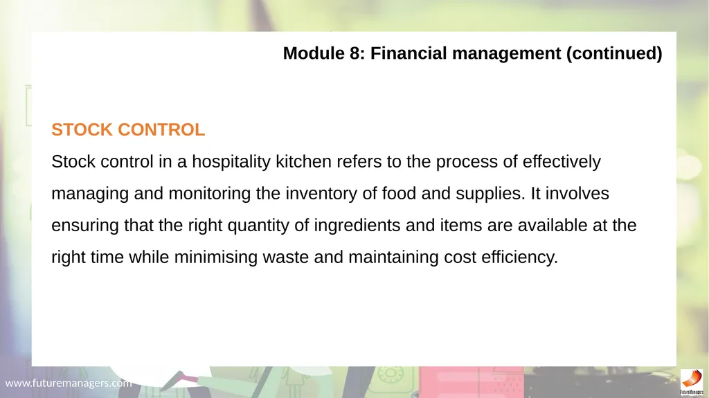 Hospitality Studies Grade 9 www.futuremanagers.com - slide 54 of 63