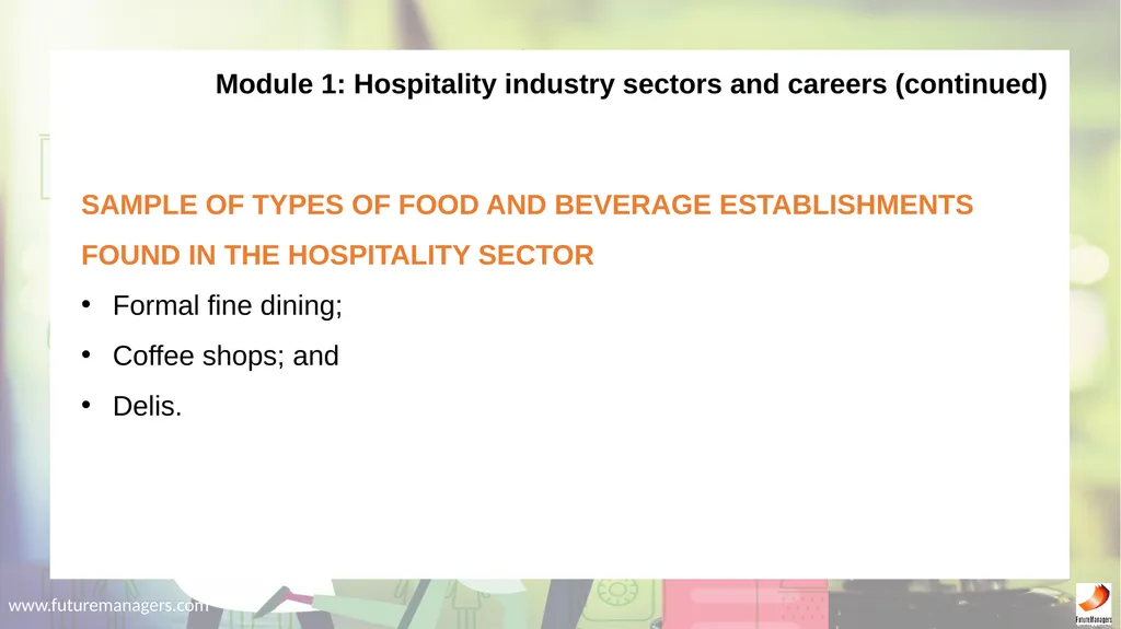 Hospitality Studies Grade 9 www.futuremanagers.com - slide 9 of 63