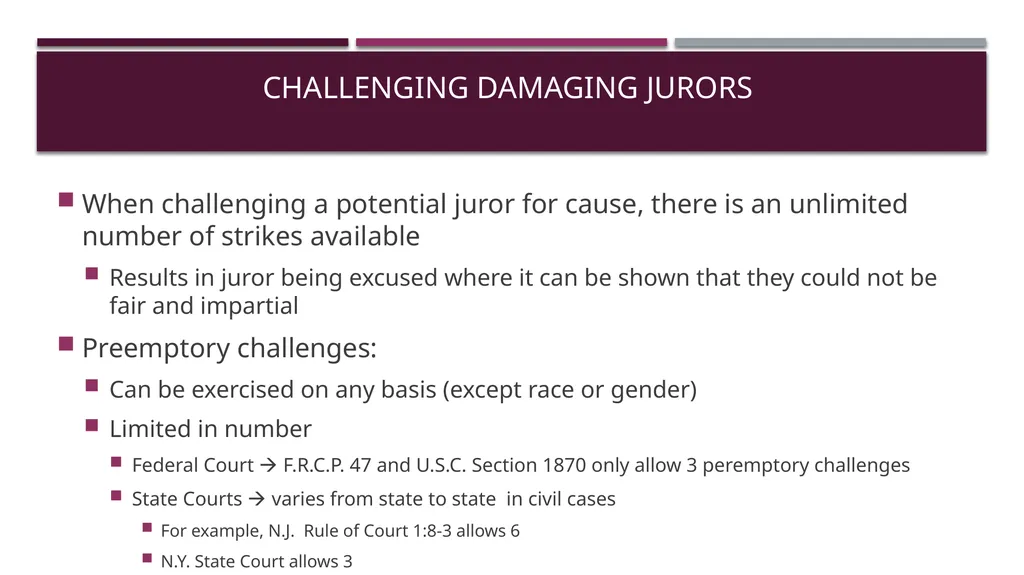 How to win your case through jury selection Tips - slide 13 of 14