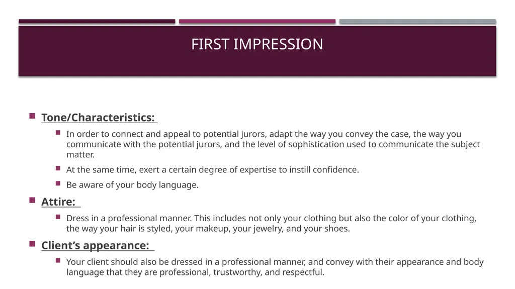How to win your case through jury selection Tips - slide 8 of 14