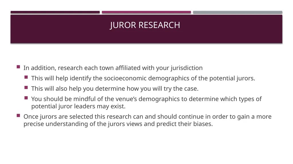 How to win your case through jury selection Tips - slide 6 of 14