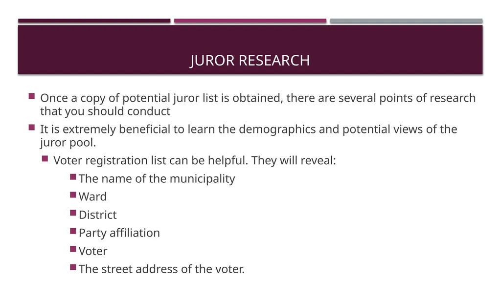 How to win your case through jury selection Tips - slide 5 of 14