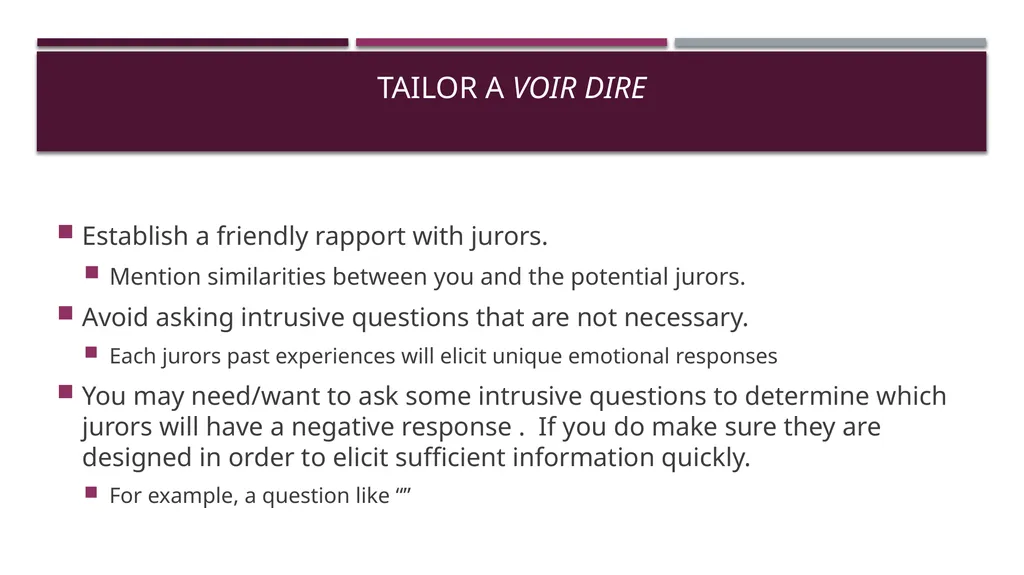 How to win your case through jury selection Tips - slide 10 of 14
