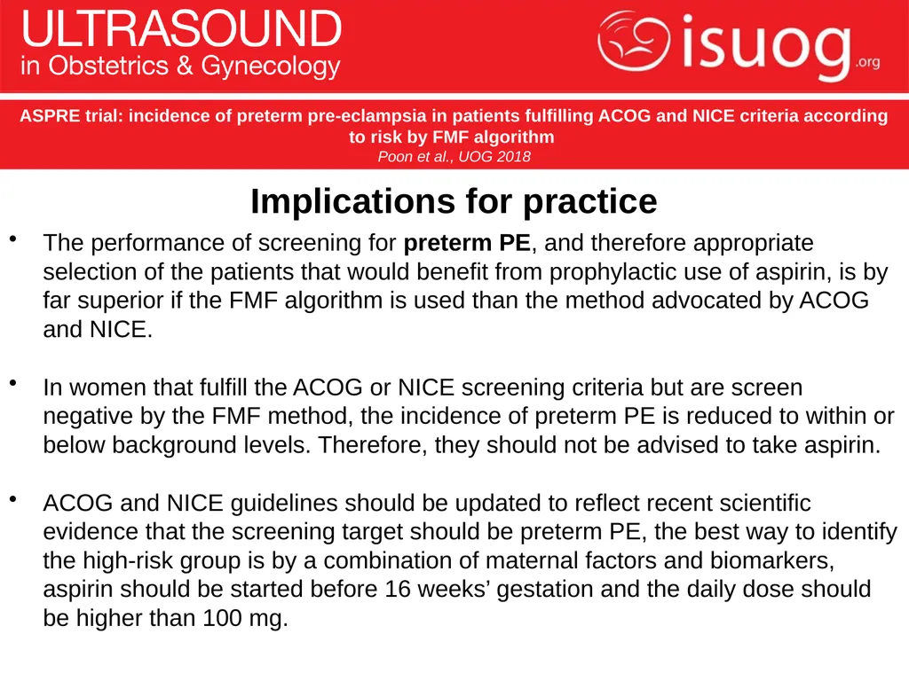 UOG Journal Club: June 2018 ASPRE trial: incidence - slide 14 of 15
