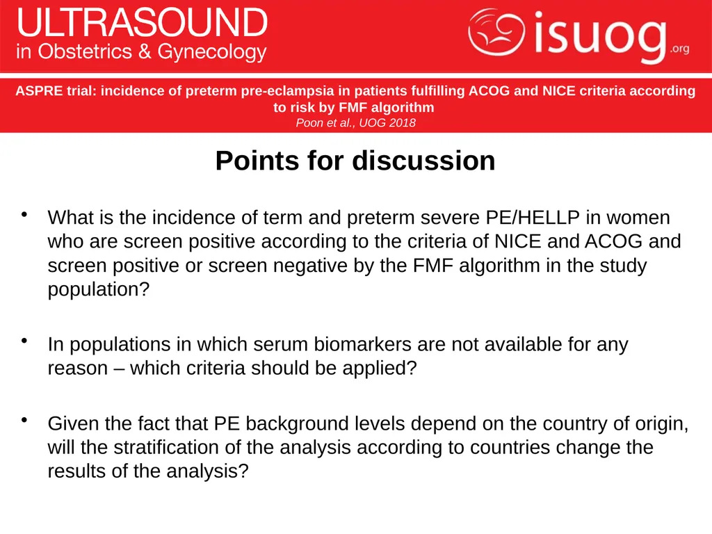 UOG Journal Club: June 2018 ASPRE trial: incidence - slide 15 of 15