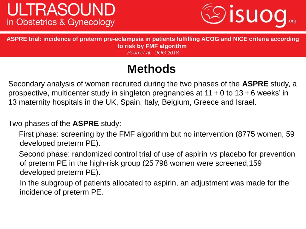 UOG Journal Club: June 2018 ASPRE trial: incidence - slide 6 of 15