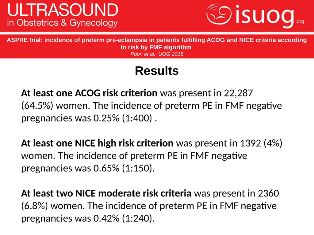 UOG Journal Club: June 2018 ASPRE trial: incidence - slide 9 of 15