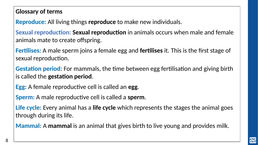 Living things and their habitats Comparing the - slide 8 of 9