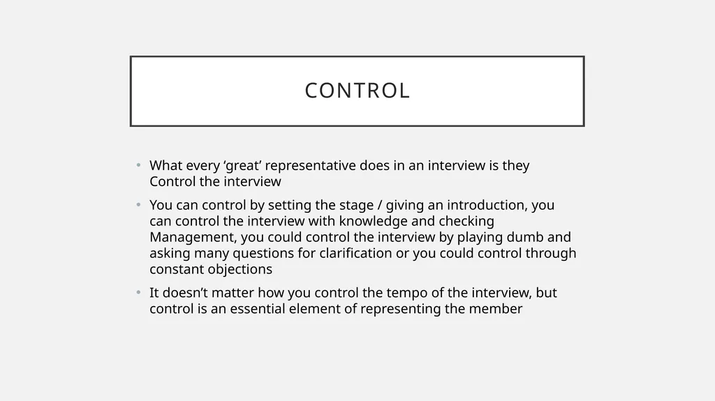 I N T E R V I E W Using - slide 53 of 73