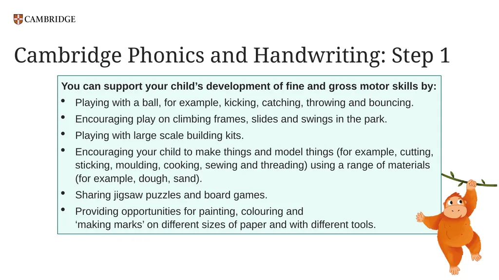 Cambridge Phonics and Handwriting Our approach: - slide 10 of 21