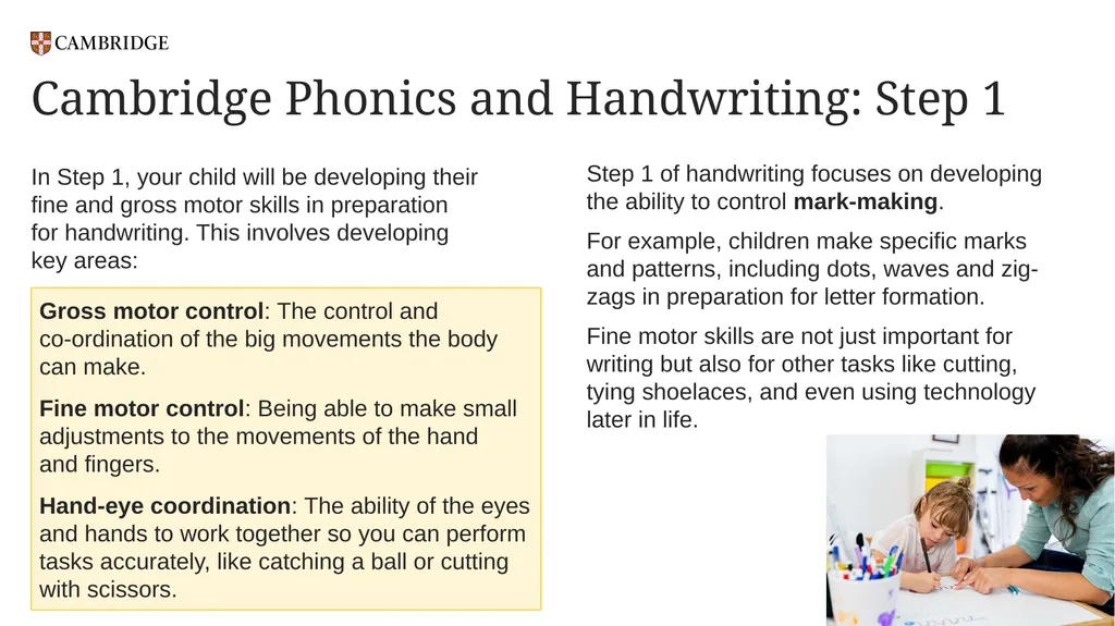 Cambridge Phonics and Handwriting Our approach: - slide 9 of 21