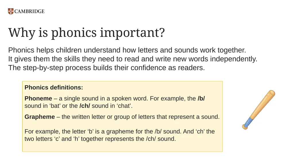 Cambridge Phonics and Handwriting Our approach: - slide 6 of 21