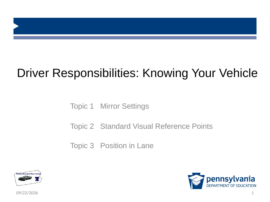 Driver Responsibilities: Knowing Your Vehicle - slide 1 of 30