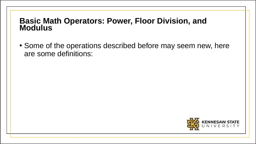 CSE 1321 Module 1 Syntax Basics: Variables, - slide 55 of 60