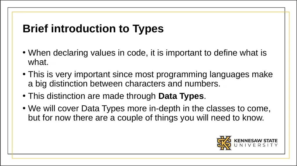 CSE 1321 Module 1 Syntax Basics: Variables, - slide 14 of 60