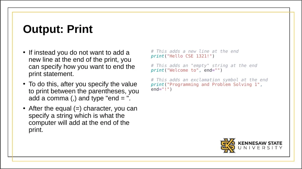 CSE 1321 Module 1 Syntax Basics: Variables, - slide 43 of 60