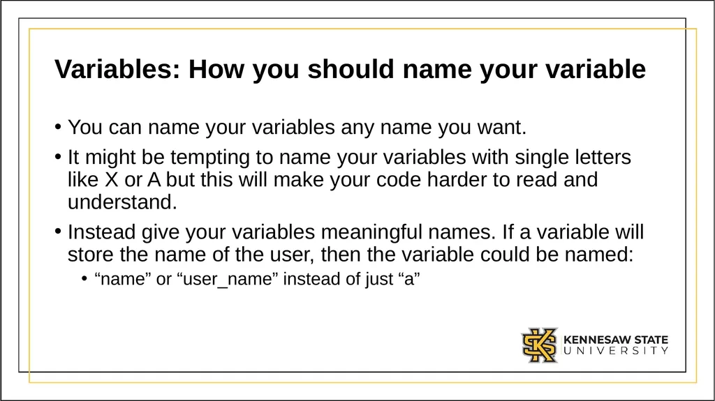 CSE 1321 Module 1 Syntax Basics: Variables, - slide 32 of 60
