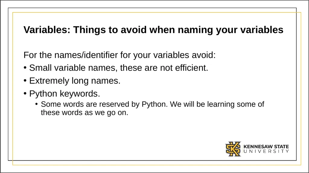 CSE 1321 Module 1 Syntax Basics: Variables, - slide 34 of 60