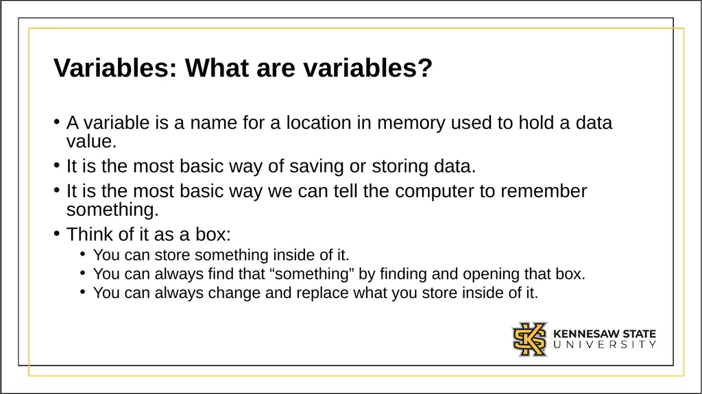 CSE 1321 Module 1 Syntax Basics: Variables, - slide 27 of 60
